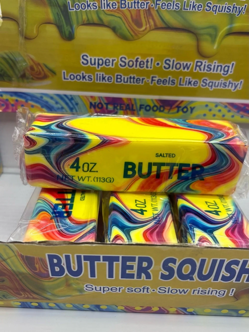 Butter Squish 4oz Salted Butter Scented Squishy Toy - Yellow & Multicolor